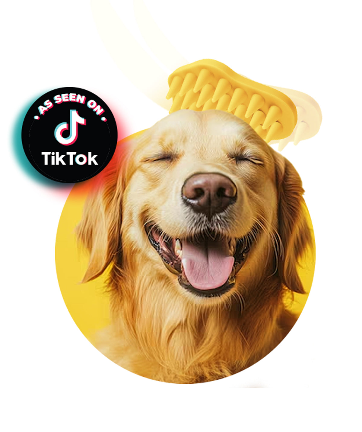 Golden Retriever being brushed by the Bailey Brush Dog Brush – As Seen on Tik Tok